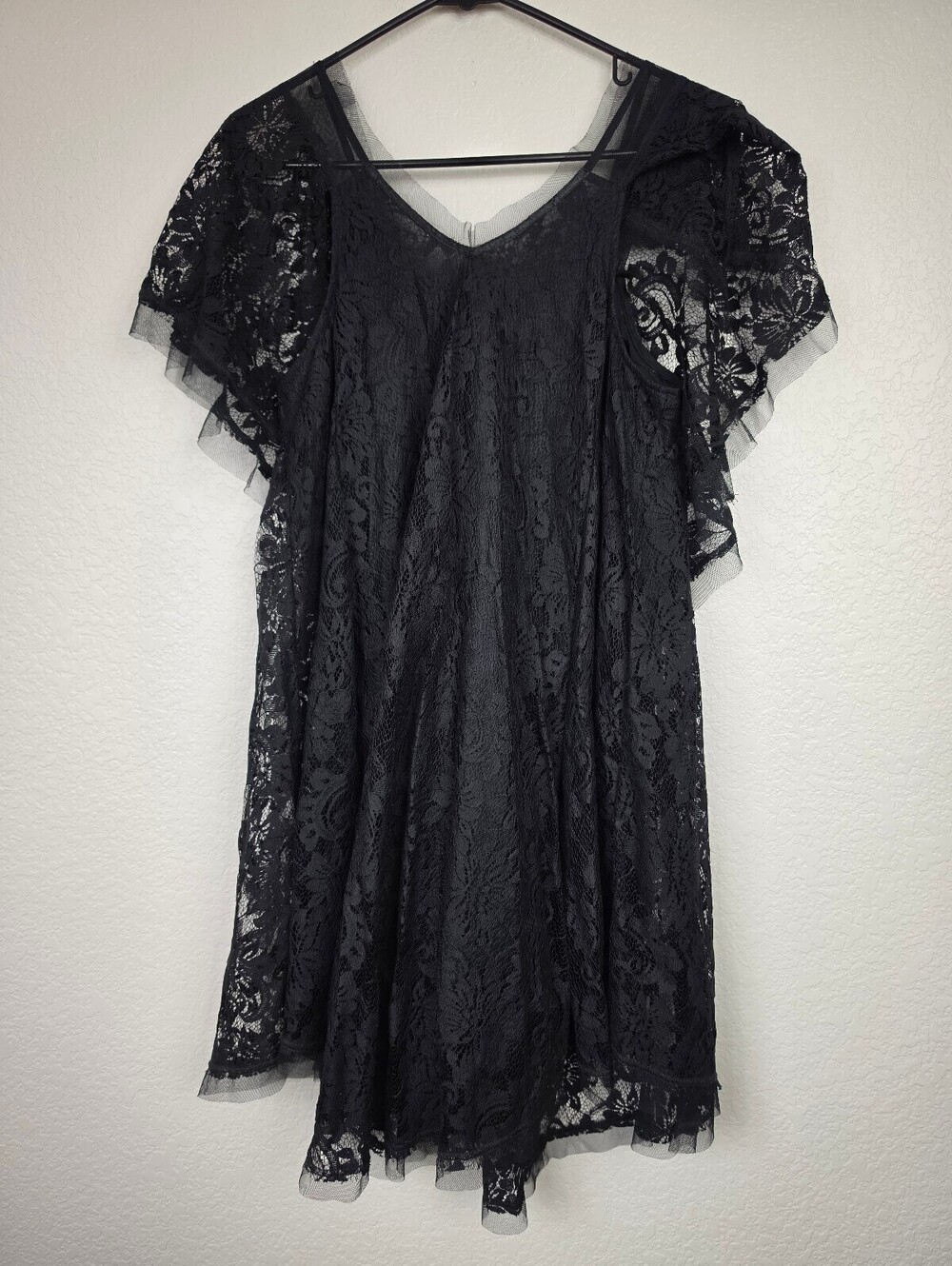 Free People Black Lace Up XS Whimsigoth Dress
